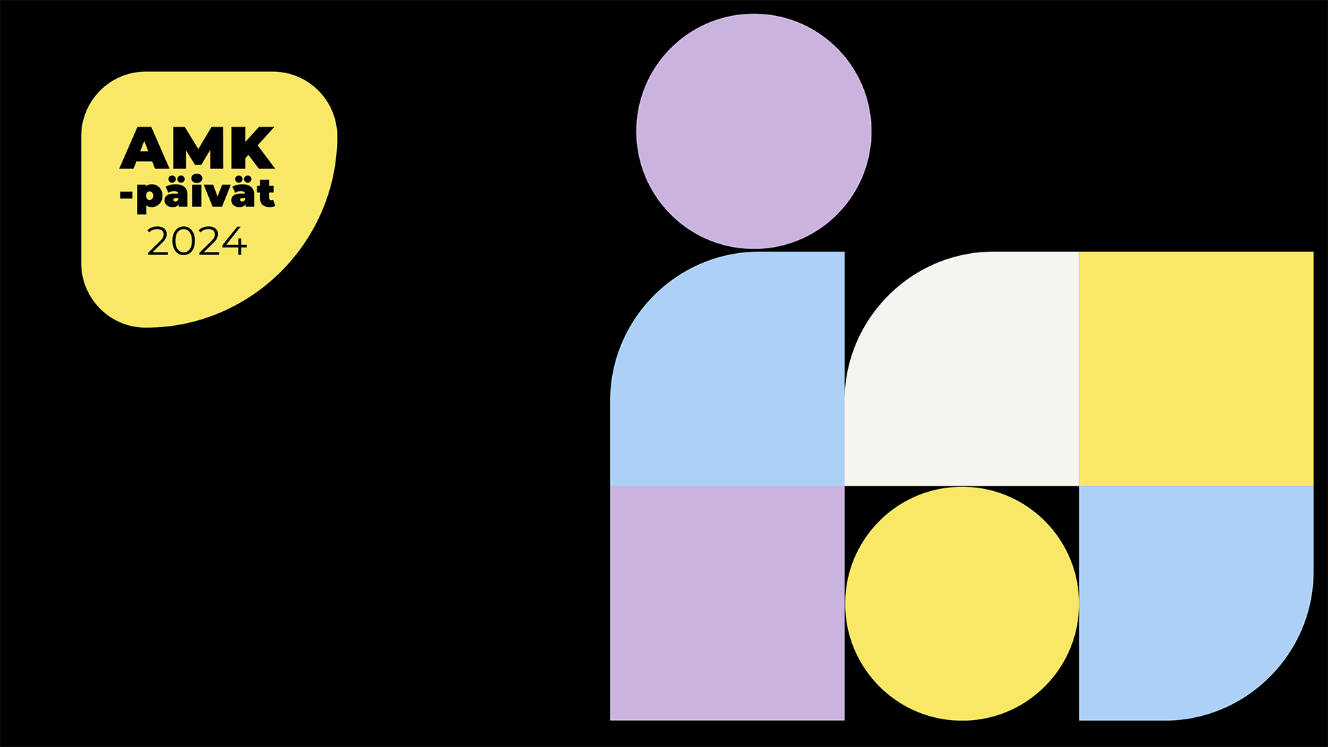 AMK-päivät 2024 ja värikkäitä elementtejä.