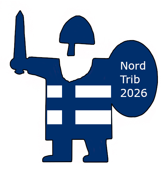 Nordtrib logo: a viking with the Finnish flag