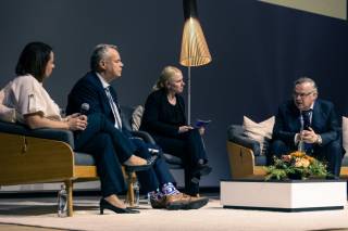 Paneelin keskustelijoina Heli Skottman, Juho Saari, Elina Kestilä-Kekkonen ja Lasse Lehtonen. Kuva: Jonne Renvall, Tampereen yliopisto