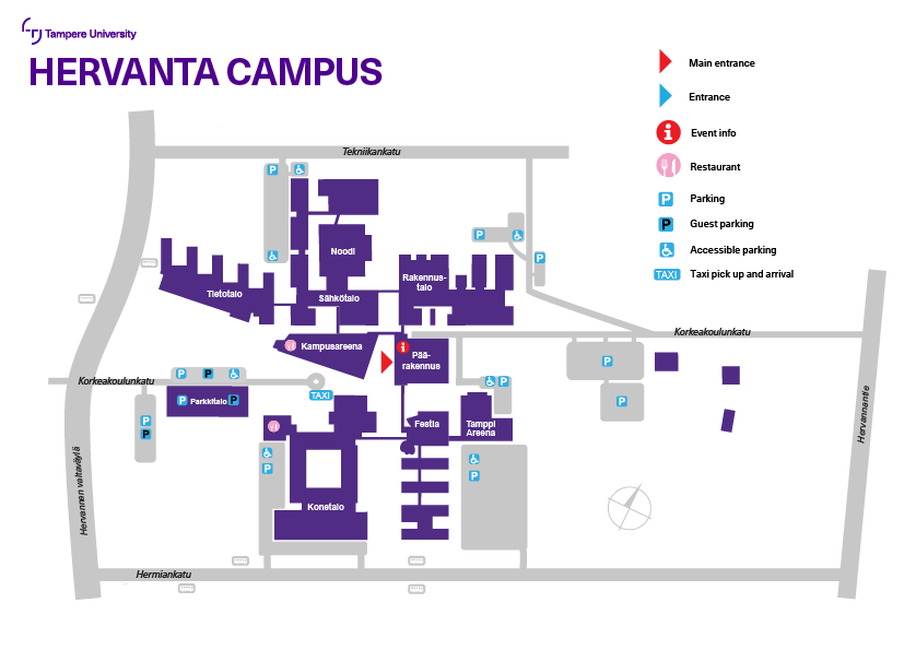 Map of Hervanta Campus.