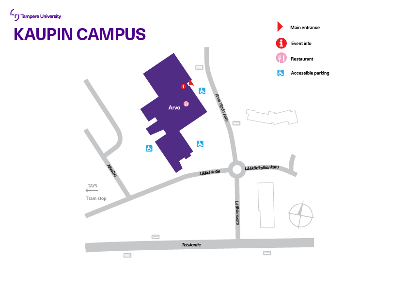 Map of Kauppi Campus.