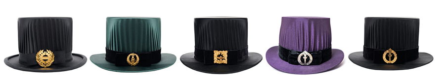 Five different doctor's hats