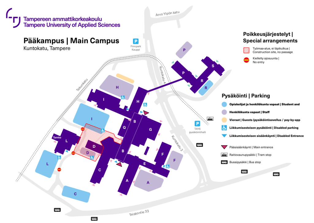 TAMK campus map